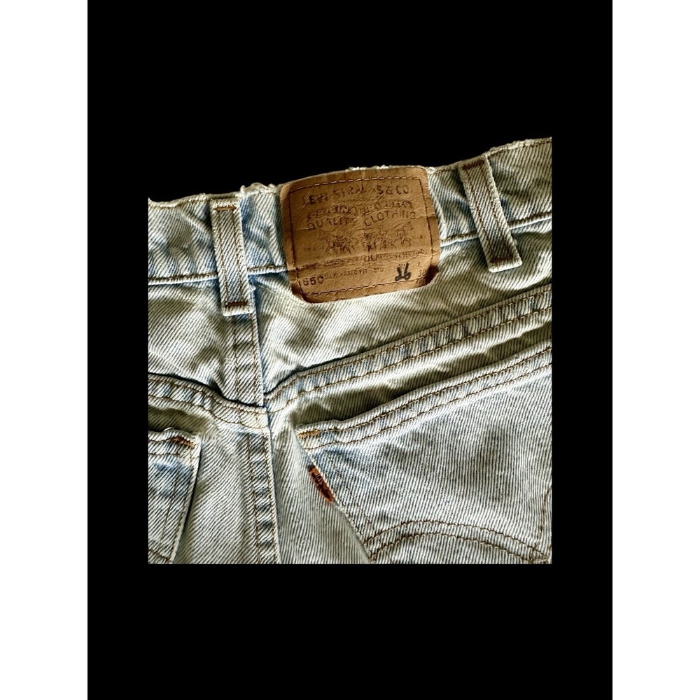 Vintage Levis 550 Cut Off Jean Shorts Womens 24 Light Wash Orange Tab Student - Picture 4 of 13